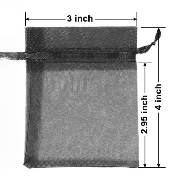⭐️5 for 20⭐️ 10 Black Organza Drawstring Bags 3" x 4" - Picture 1 of 8